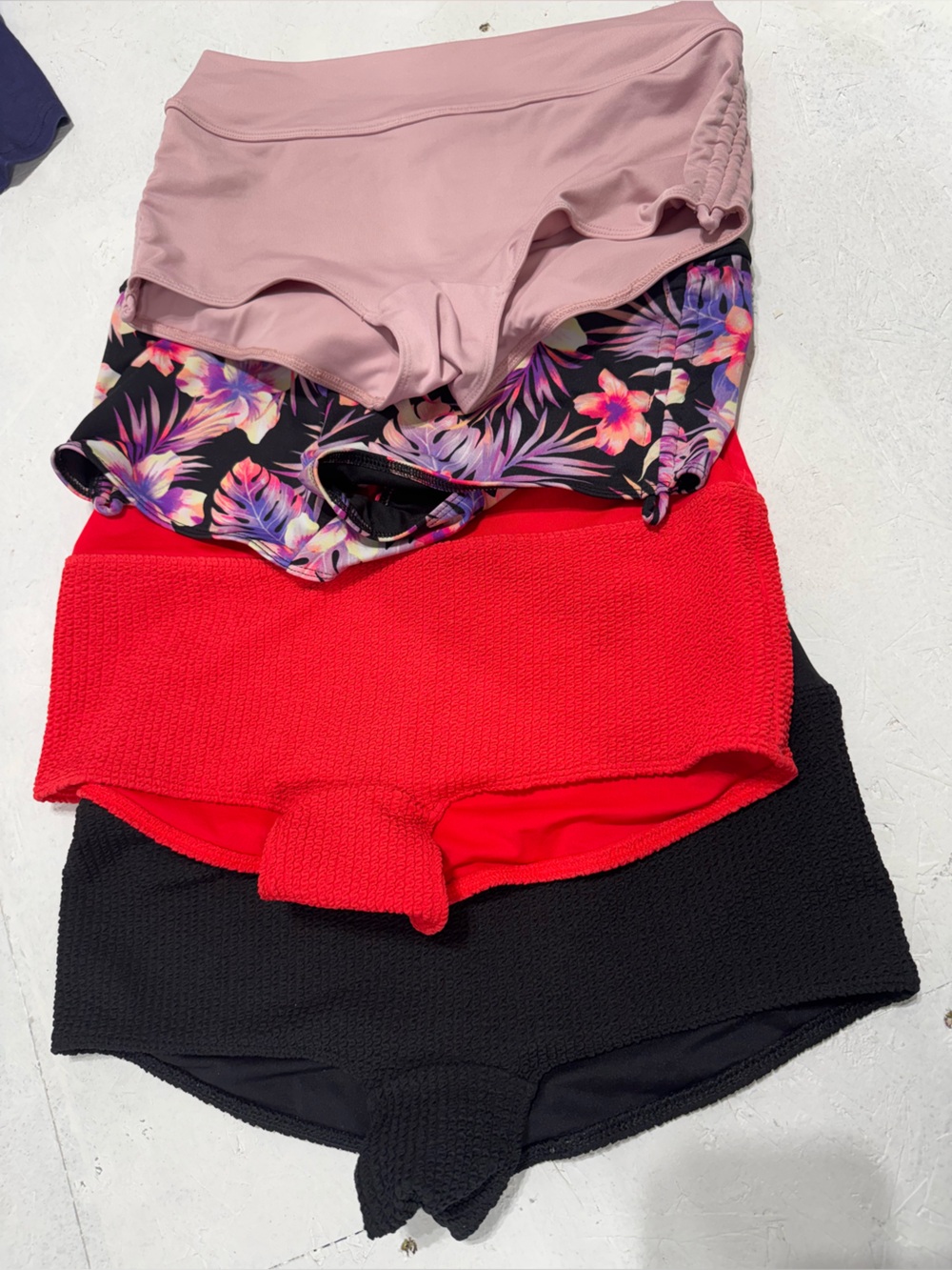 Womens Pink Brand Boy shorts swim bottoms